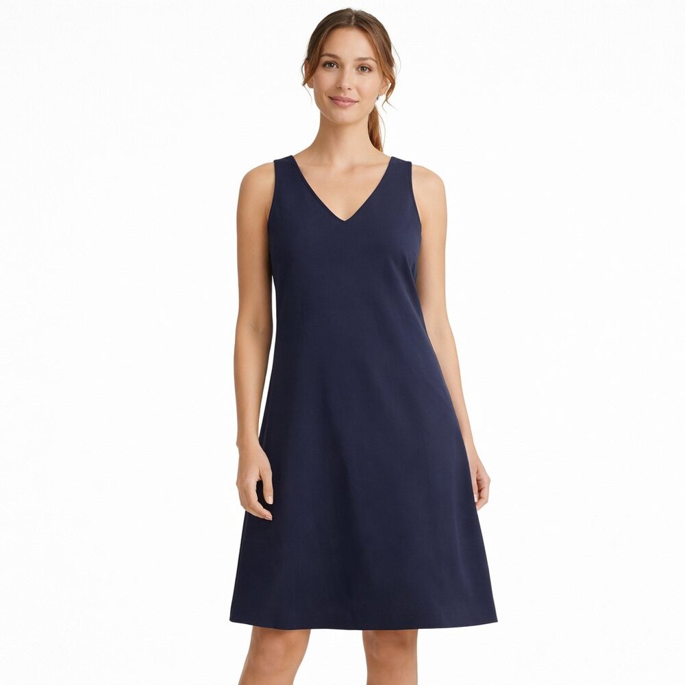 Lauren Ralph Lauren Navy Sleeveless Shift Dress Size 12 NWOT